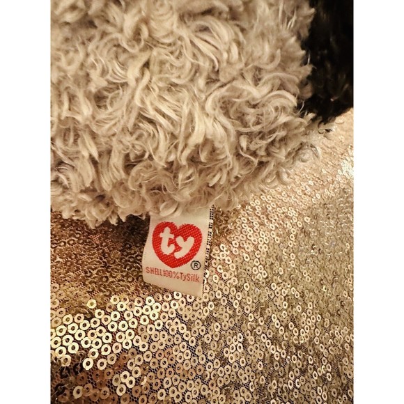 TY 11” Plush BOGGS Puppy Classic Beanie Buddy Gray Brown Curly Terrier 2009 Spot - Picture 5 of 8